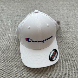 Champion Unisex Adult Capital Flexfit Baseball Cap in White NEW